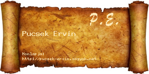 Pucsek Ervin névjegykártya